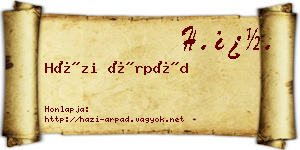 Házi Árpád névjegykártya