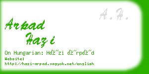 arpad hazi business card